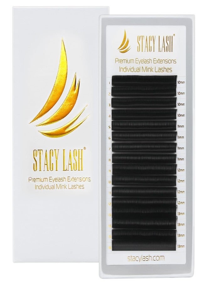 Stacy Lash Individual Lashes Semi Permanent Mink Lashes by STACY LASH | Volume & Classic Lash Extensions | D Curl Eye Lashes | Eyelash Extension Supplies for Lash Tech | 16-Rows Lash Tray | D-0.03-MIX 8-15 - Image 1